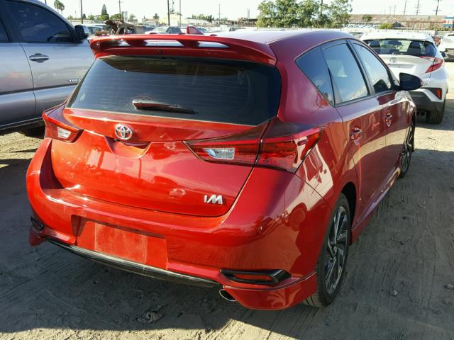 JTNKARJE0JJ566414 - 2018 TOYOTA COROLLA IM RED photo 4