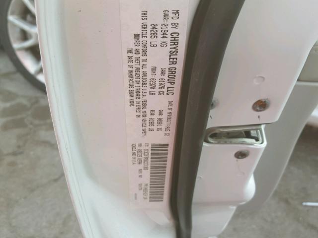 1C3CDFBA9DD131859 - 2013 DODGE DART SXT WHITE photo 10