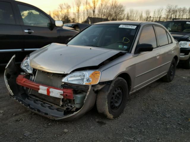 2HGES16522H563270 - 2002 HONDA CIVIC LX BEIGE photo 2