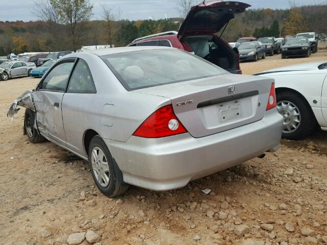 1HGEM21115L042844 - 2005 HONDA CIVIC DX V SILVER photo 3