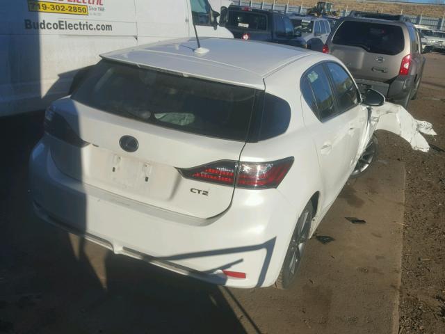 JTHKD5BH2C2082852 - 2012 LEXUS CT 200 WHITE photo 4