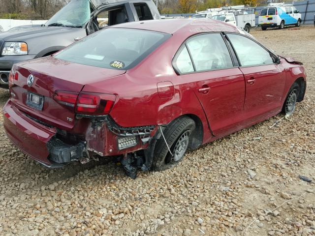 3VW267AJ9GM266225 - 2016 VOLKSWAGEN JETTA S RED photo 4