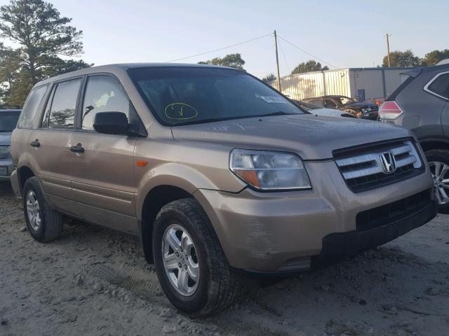 5FNYF28137B029305 - 2007 HONDA PILOT LX GOLD photo 1