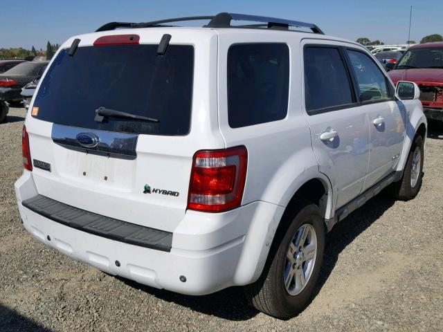 1FMCU49H88KA94609 - 2008 FORD ESCAPE HEV WHITE photo 4