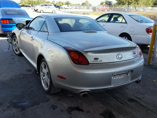 JTHFN48Y240054997 - 2004 LEXUS SC 430 SILVER photo 3