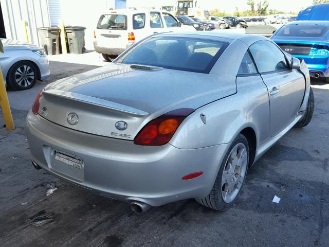 JTHFN48Y240054997 - 2004 LEXUS SC 430 SILVER photo 4