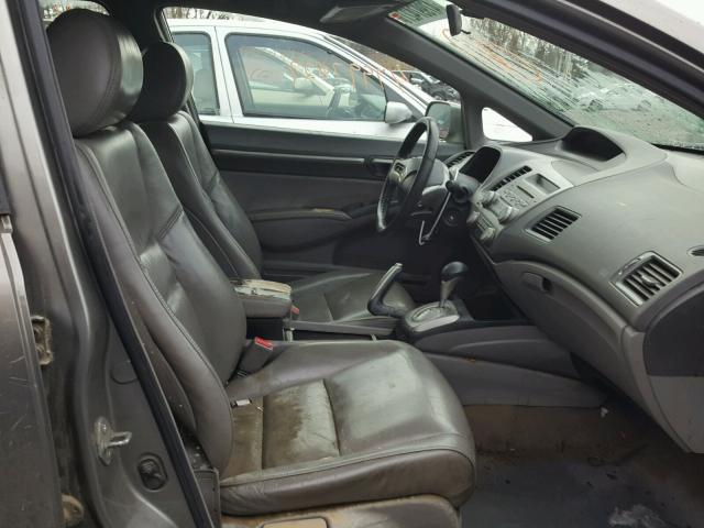 2HGFA16978H321335 - 2008 HONDA CIVIC EXL GRAY photo 5