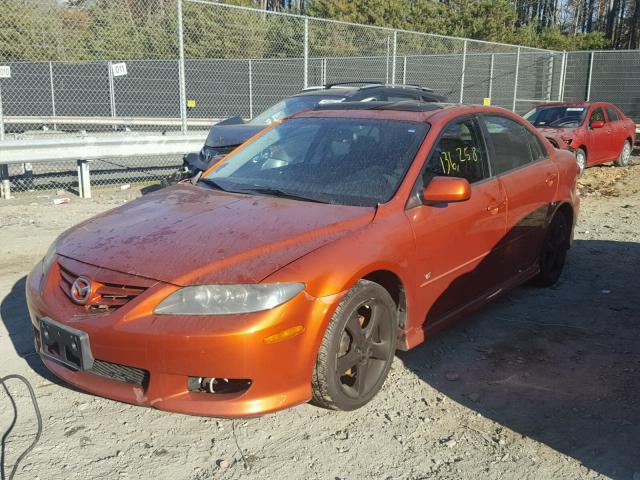 1YVHP84D845N55727 - 2004 MAZDA 6 S ORANGE photo 2