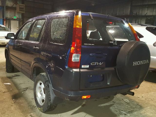 JHLRD78414C039618 - 2004 HONDA CR-V LX BLUE photo 3