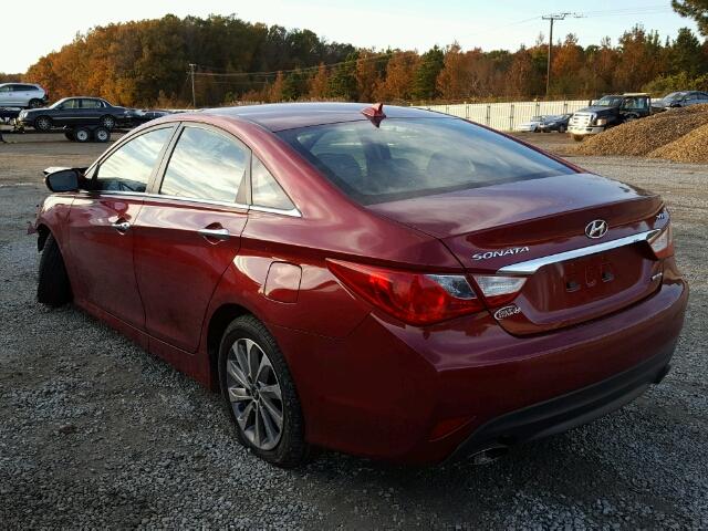 5NPEC4ABXEH947397 - 2014 HYUNDAI SONATA SE RED photo 3