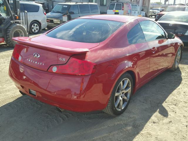 JNKCV54E83M206454 - 2003 INFINITI G35 RED photo 4