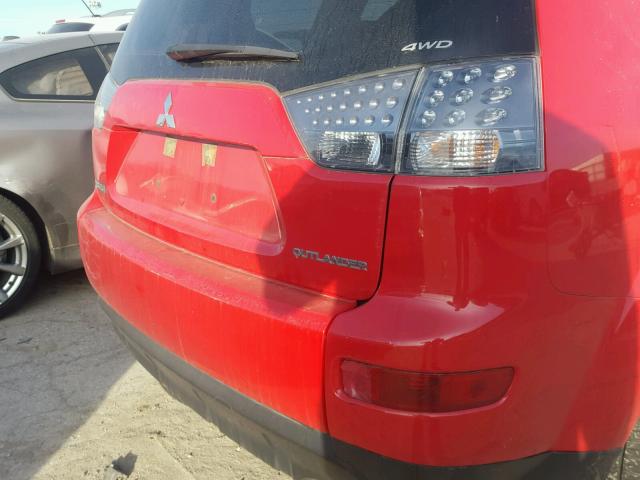 JA4MT41XX7Z008067 - 2007 MITSUBISHI OUTLANDER RED photo 9