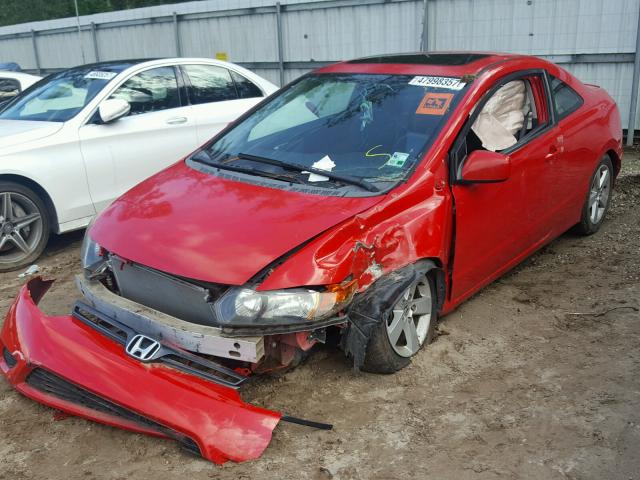 2HGFG12827H570040 - 2007 HONDA CIVIC EX RED photo 2