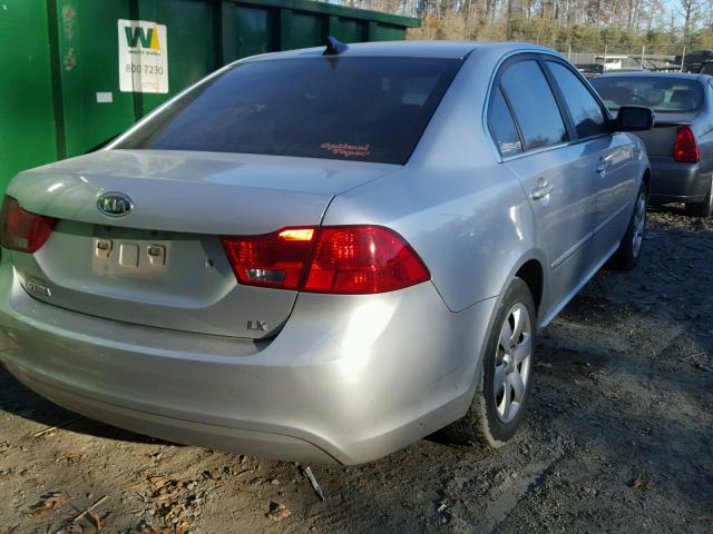 KNAGG4A81A5376925 - 2010 KIA OPTIMA LX SILVER photo 4