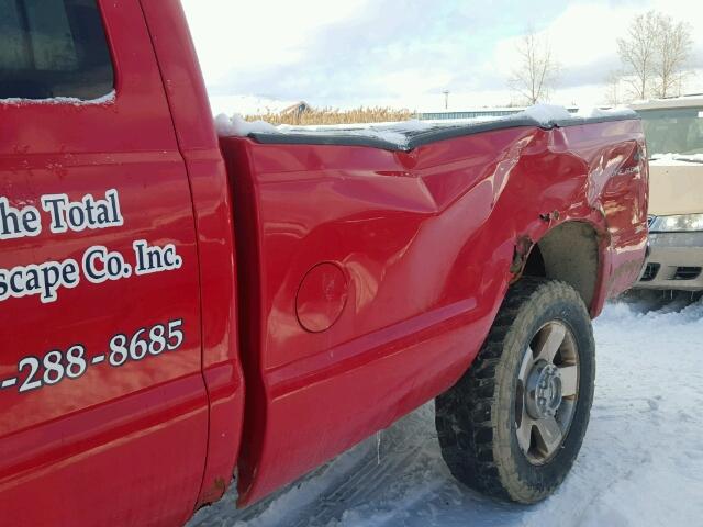 1FTWX31P67EA10239 - 2007 FORD F350 SRW S RED photo 9