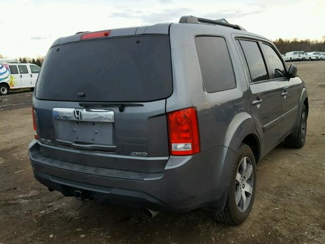 5FNYF4H56CB026553 - 2012 HONDA PILOT EXL GRAY photo 4