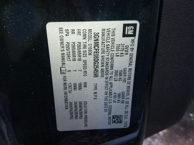 3GNMCFE08DG254598 - 2013 CHEVROLET AVALANCHE 绿色 照片 10