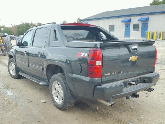 3GNMCFE08DG254598 - 2013 CHEVROLET AVALANCHE GREEN photo 3