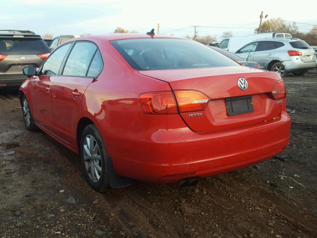 3VWDP7AJ8CM385917 - 2012 VOLKSWAGEN JETTA SE RED photo 3