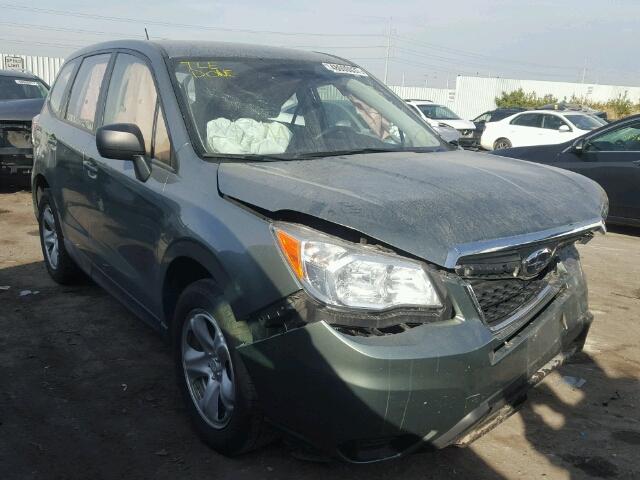 JF2SJAAC7EH496185 - 2014 SUBARU FORESTER 2 GREEN photo 1