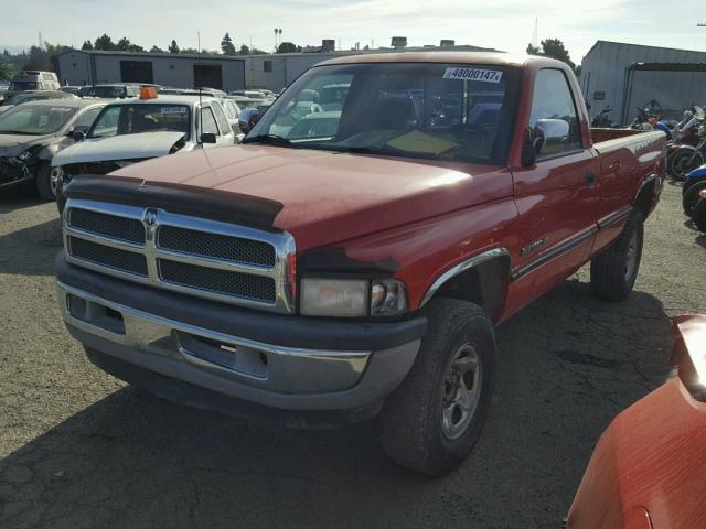 1B7HF16Y3VS100853 - 1997 DODGE RAM 1500 RED photo 2