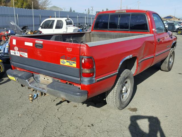 1B7HF16Y3VS100853 - 1997 DODGE RAM 1500 RED photo 4