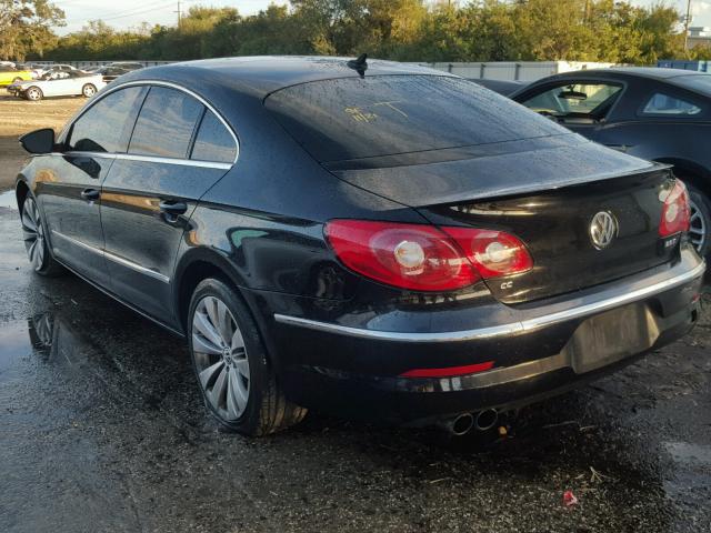 WVWMN7AN1AE556912 - 2010 VOLKSWAGEN CC SPORT BLACK photo 3