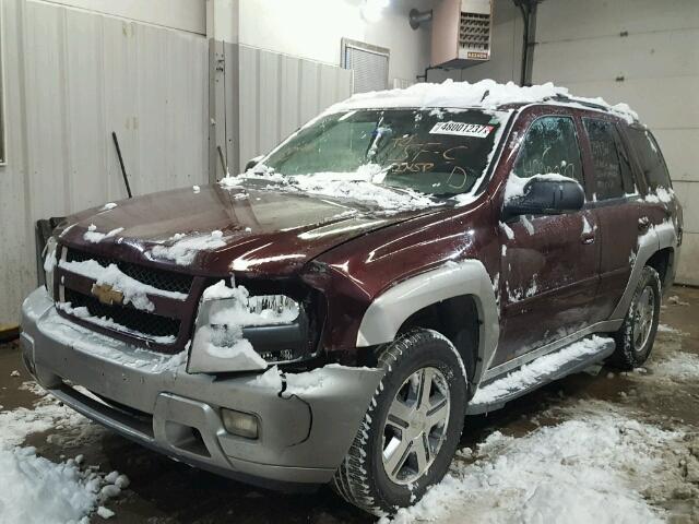 1GNDT13S972300766 - 2007 CHEVROLET TRAILBLAZE MAROON photo 2