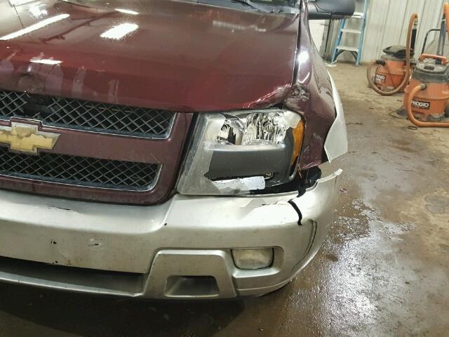 1GNDT13S972300766 - 2007 CHEVROLET TRAILBLAZE MAROON photo 9