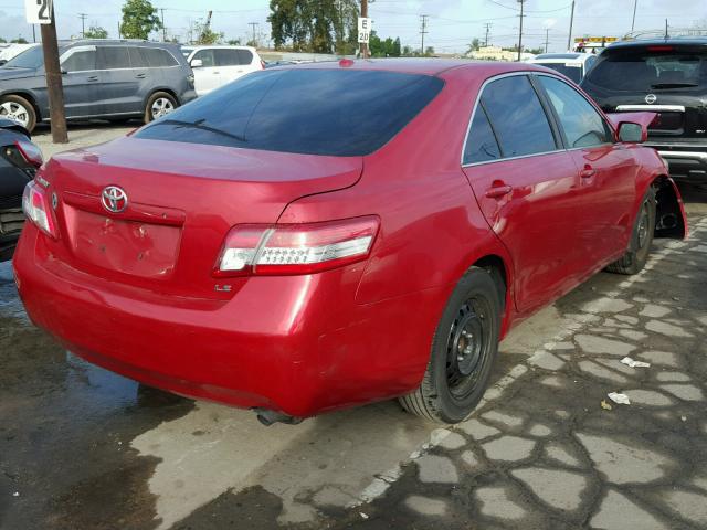 4T1BF3EK7AU519569 - 2010 TOYOTA CAMRY BASE RED photo 4