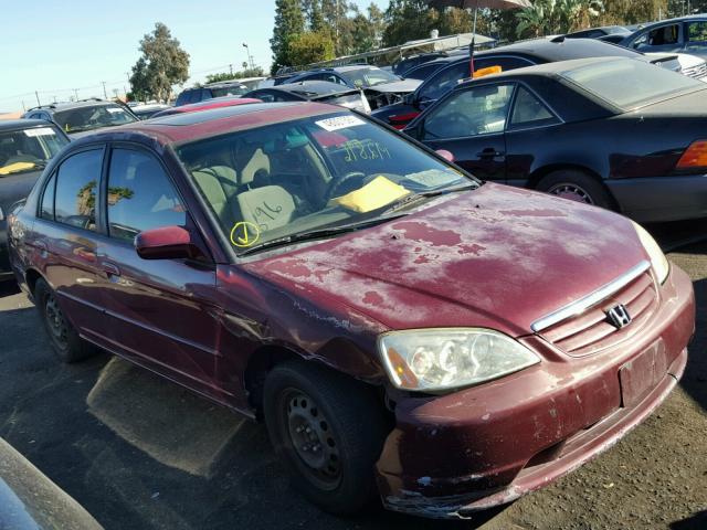 2HGES26793H530727 - 2003 HONDA CIVIC EX BURGUNDY photo 1