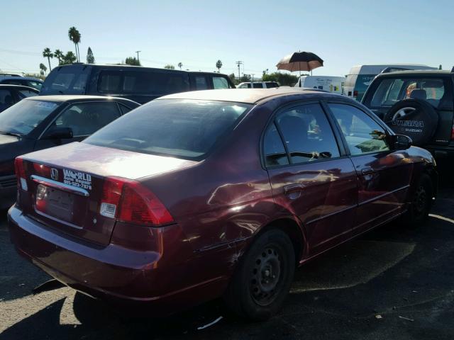 2HGES26793H530727 - 2003 HONDA CIVIC EX BURGUNDY photo 4