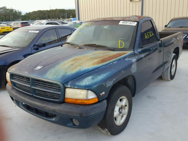 1B7FL26X8WS613241 - 1998 DODGE DAKOTA GREEN photo 2