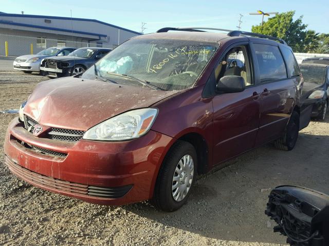 5TDZA23C64S067730 - 2004 TOYOTA SIENNA CE BURGUNDY photo 2