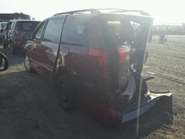 5TDZA23C64S067730 - 2004 TOYOTA SIENNA CE BURGUNDY photo 3