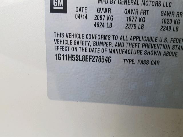 1G11H5SL8EF278546 - 2014 CHEVROLET MALIBU LTZ 棕色 照片 10