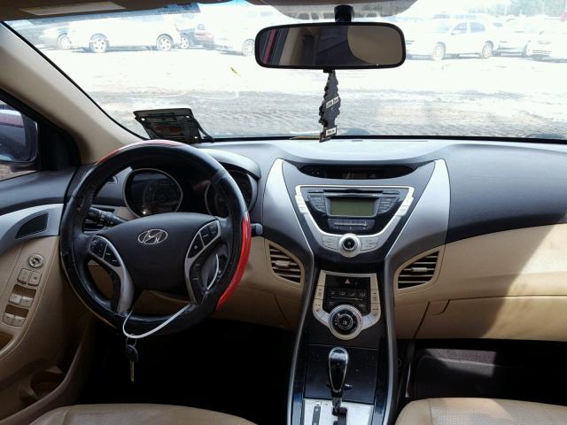 KMHDH4AE9BU109897 - 2011 HYUNDAI ELANTRA GL RED photo 9