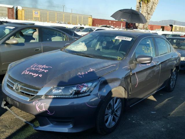 1HGCR2F33EA012937 - 2014 HONDA ACCORD LX GRAY photo 2