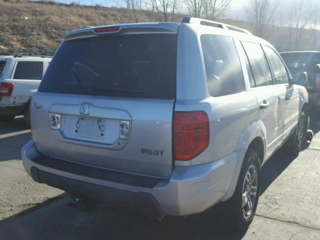 2HKYF18665H502540 - 2005 HONDA PILOT EXL SILVER photo 4