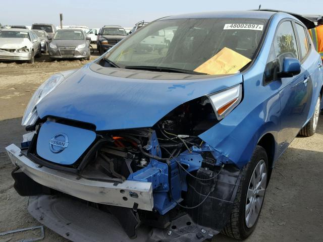 1N4AZ0CP5EC336743 - 2014 NISSAN LEAF S BLUE photo 2