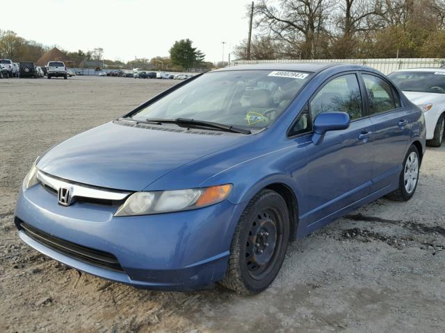 2HGFA16537H510589 - 2007 HONDA CIVIC LX BLUE photo 2