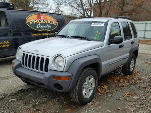 1J4GL48K92W350871 - 2002 JEEP LIBERTY SP SILVER photo 2