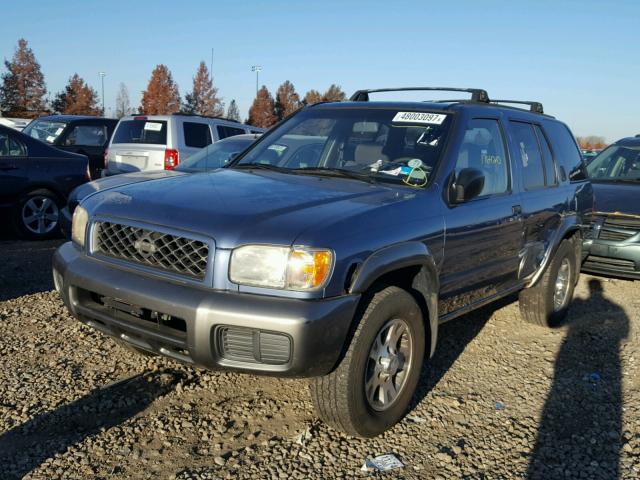 JN8AR07Y6YW400955 - 2000 NISSAN PATHFINDER BLUE photo 2