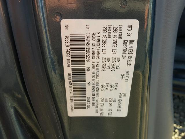 1D4GP45R15B252654 - 2005 DODGE CARAVAN SX BLUE photo 10