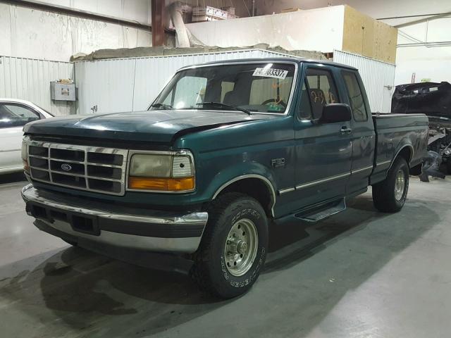 1FTEX14NXTKA02862 - 1996 FORD F150 GREEN photo 2