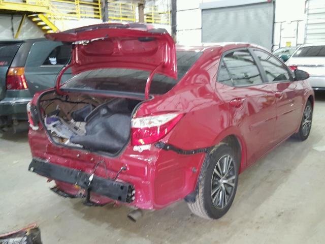 2T1BURHE7GC699659 - 2016 TOYOTA COROLLA L RED photo 4