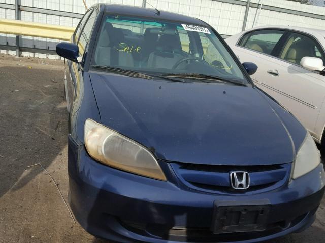 JHMES96695S009595 - 2005 HONDA CIVIC BLUE photo 9