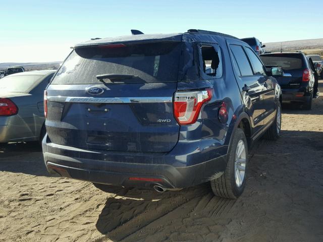 1FM5K8B81HGD22940 - 2017 FORD EXPLORER BLUE photo 4