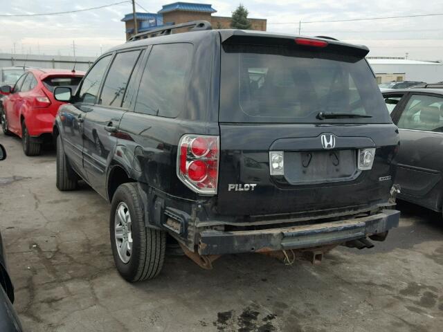 2HKYF18116H534835 - 2006 HONDA PILOT LX BLACK photo 3