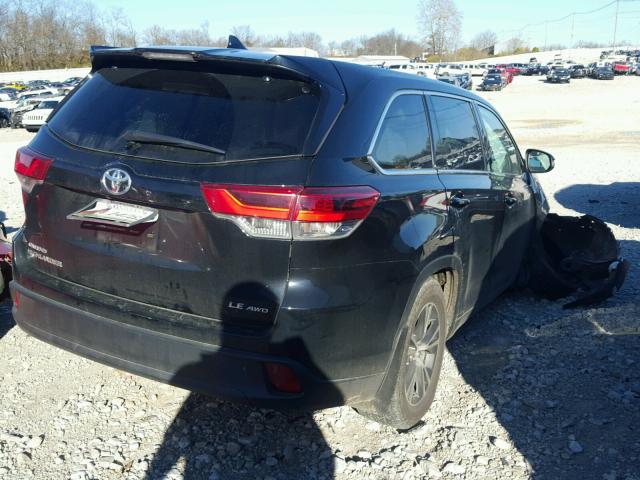 5TDBZRFH3HS396854 - 2017 TOYOTA HIGHLANDER BLACK photo 4